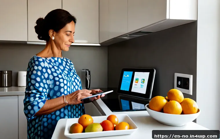 보편적인 사용자 경험을 위한 맥락 인식 전략 - Photorealistic lifestyle scene of a middle-aged Spanish-speaking woman in a bright Madrid apartment ...